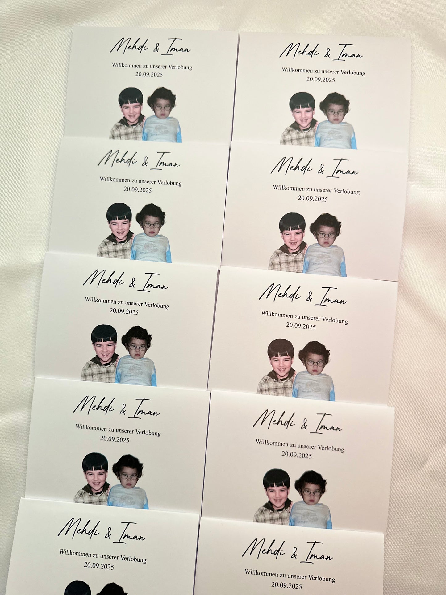 Tischkarten mit Kinderfotos