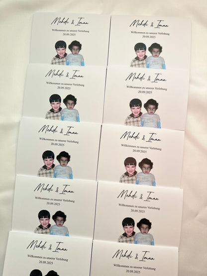 Tischkarten mit Kinderfotos