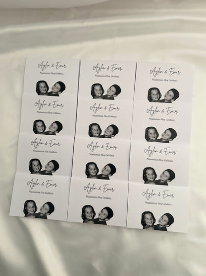 Tischkarten mit Kinderfotos