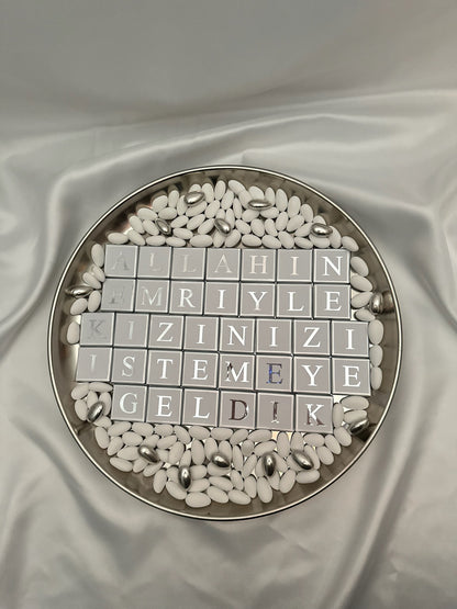 Kız İsteme Çikolatası Rund Gold/Silber