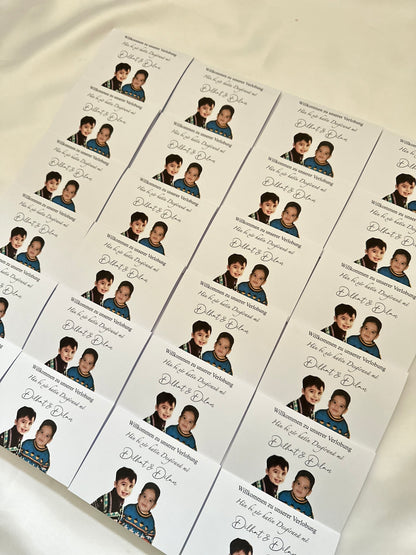 Tischkarten mit Kinderfotos