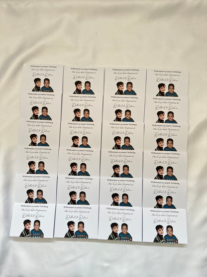 Tischkarten mit Kinderfotos
