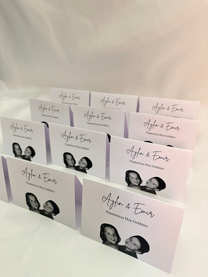 Tischkarten mit Kinderfotos