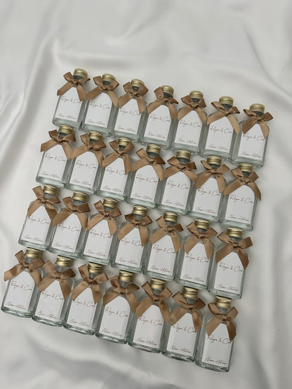 Kolonya Glasflaschen mit weißem Sticker